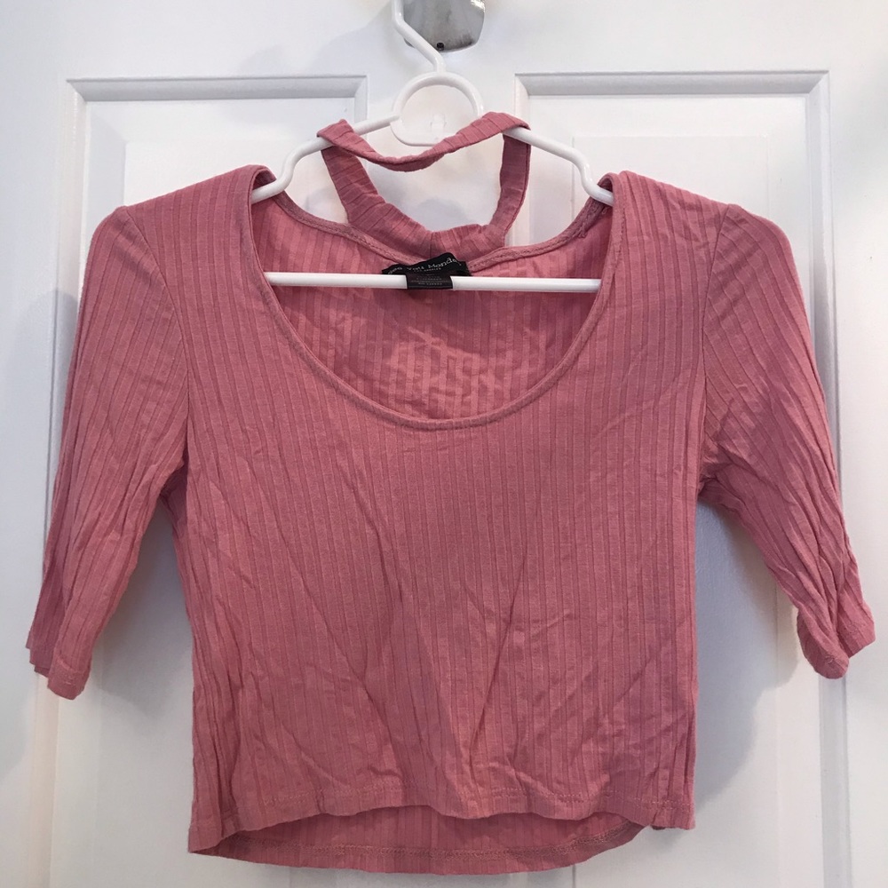 See You Monday Cropped Pink T-Shirt